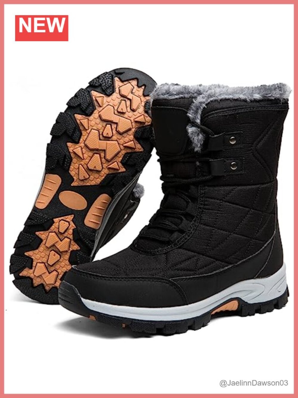 MIFAWA Womens Snow Boots Fur Lined Waterproof Anti-Slip Suede Backpacking